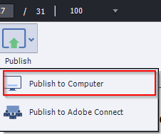 单击Adobe Captivate8中的发布按钮
