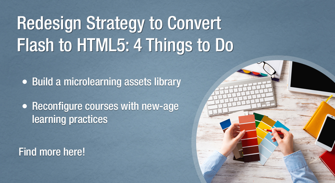 闪烁到HTML5转换：尝试“重新设计”策略来修改遗留课程